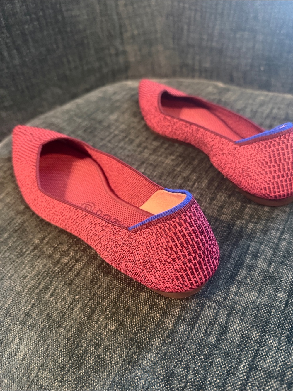 Rothy’s The Point Pink Burgundy Knit Pointed Toe Flats Women’s 8.5 NWOT - Picture 4 of 4